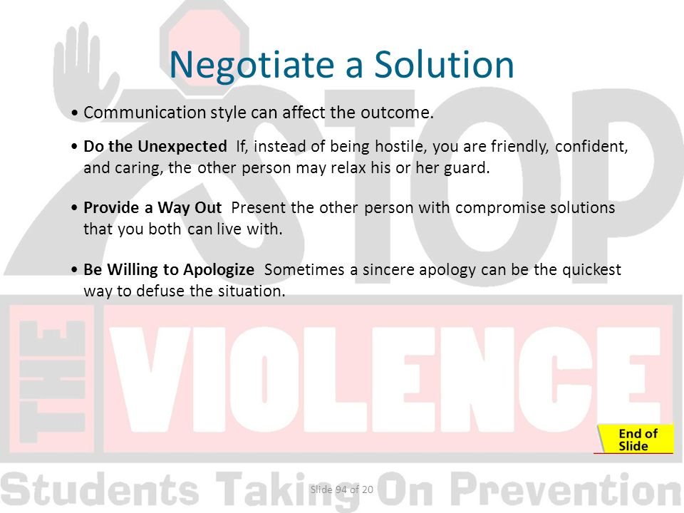 Slide 94 of 20 Communication style can affect the outcome.