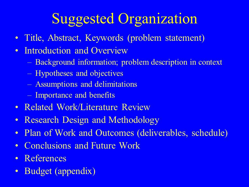 Dissertation Problem Statement