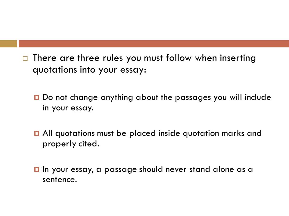 Rules to follow when writing an essay