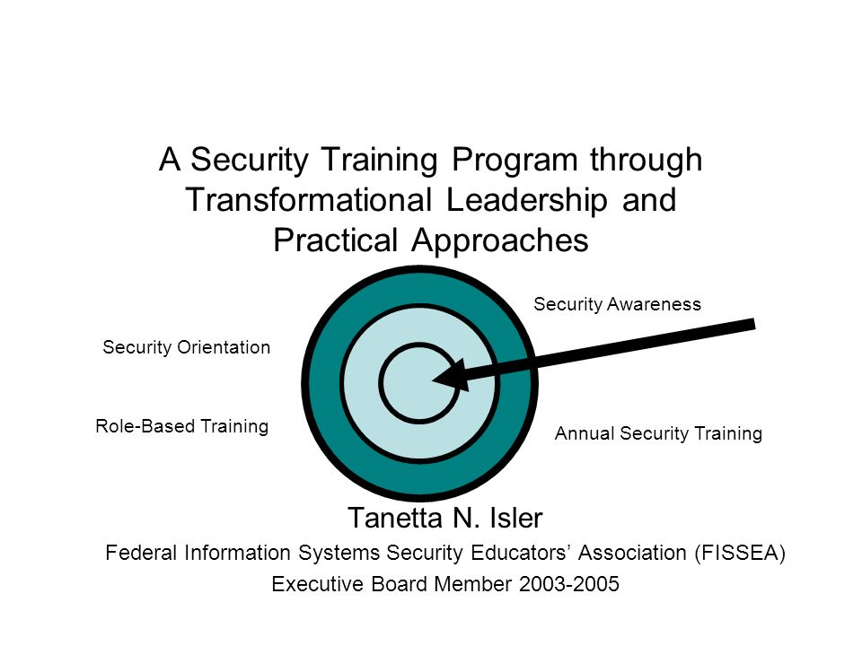 A Security Training Program through Transformational Leadership and Practical Approaches Tanetta N.