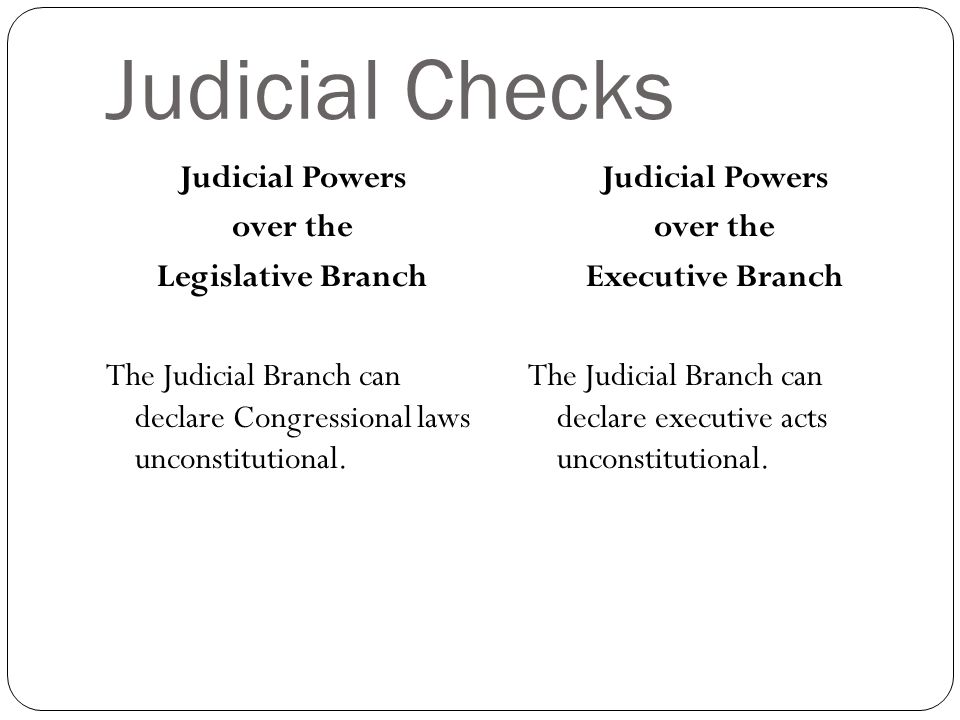 Role of the Judicial Branch in the System of Checks and Balances