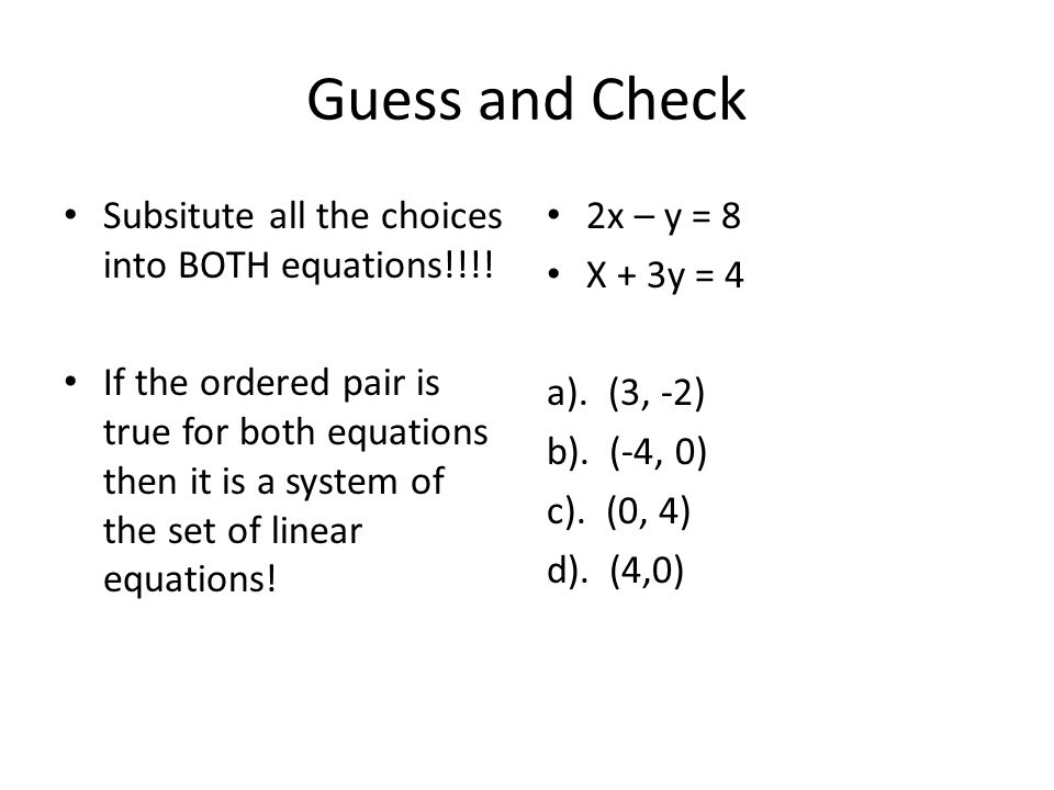 System Of Linear Equations Definition Talkchannels Solve And Check The Linear Equation Talkchannels