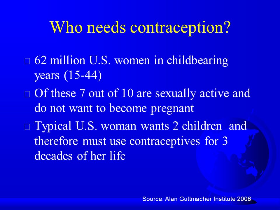 Who needs contraception.  62 million U.S.