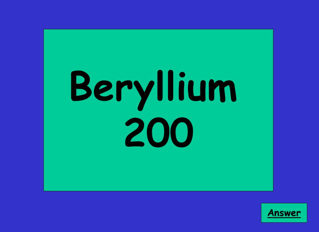 Beryllium 200 Answer