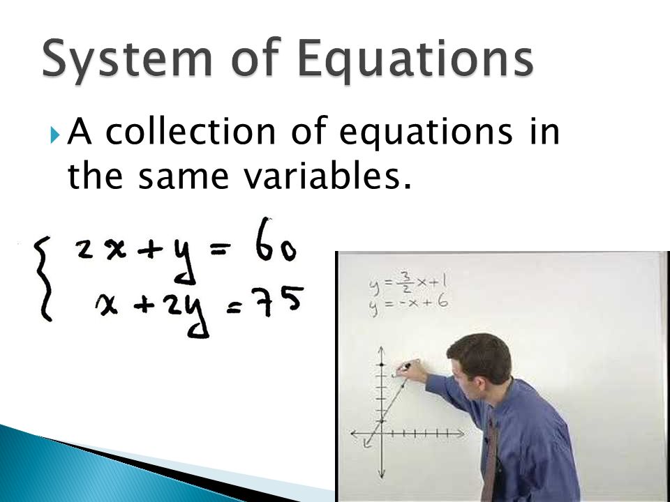  A collection of equations in the same variables.