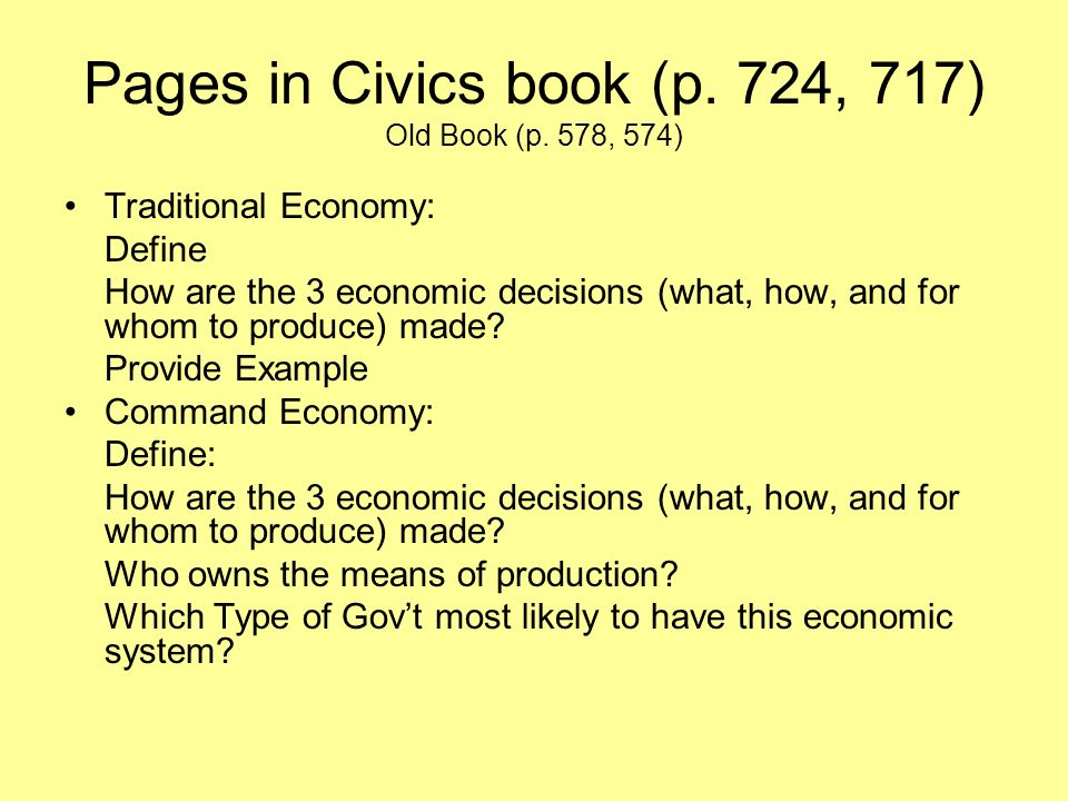 Pages in Civics book (p. 724, 717) Old Book (p.