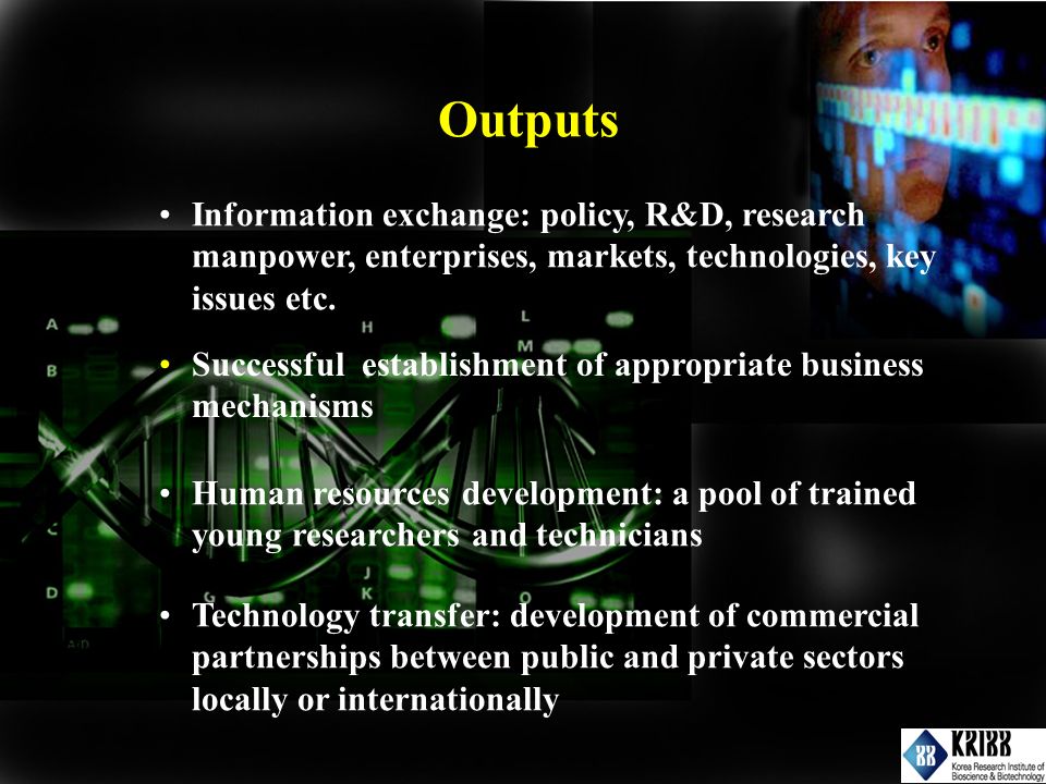 Information exchange: policy, R&D, research manpower, enterprises, markets, technologies, key issues etc.