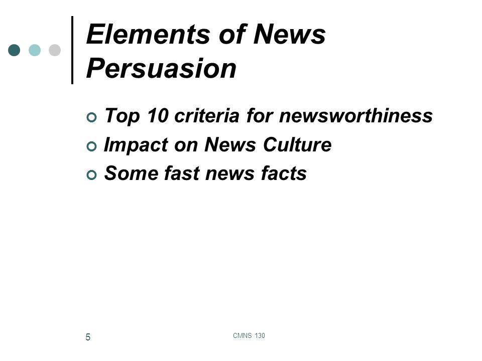 elements of news