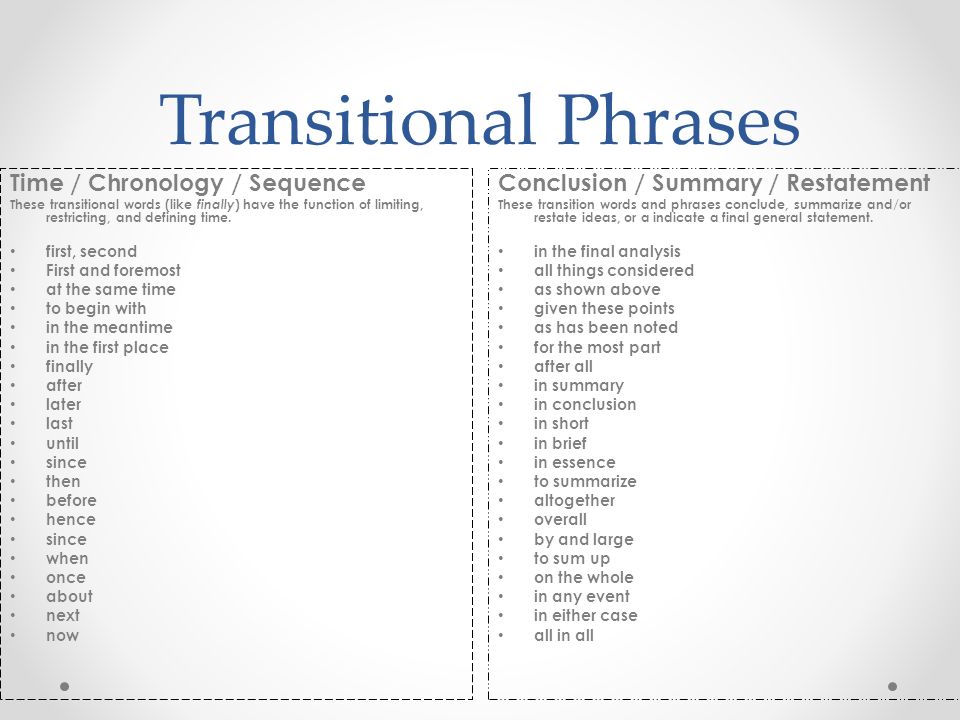 Transitional phrases for persuasive essays
