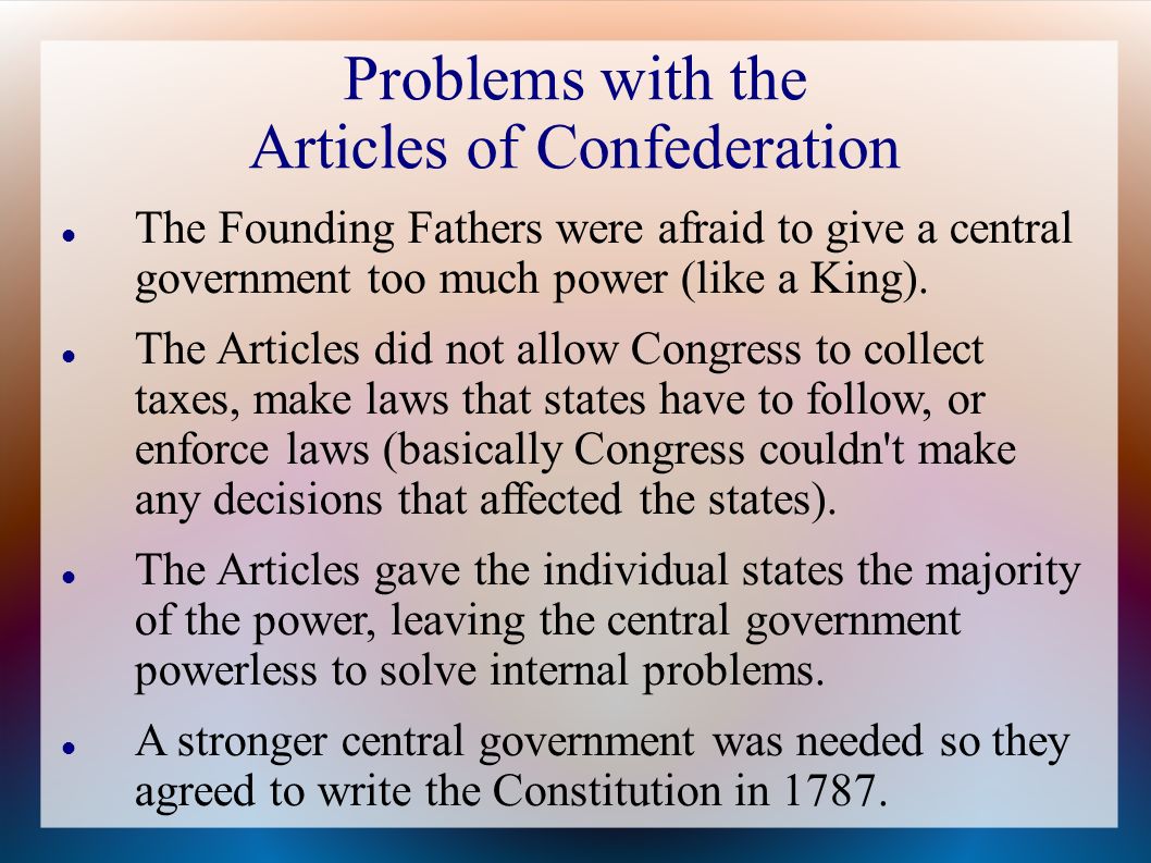 Article of confederation quizlet