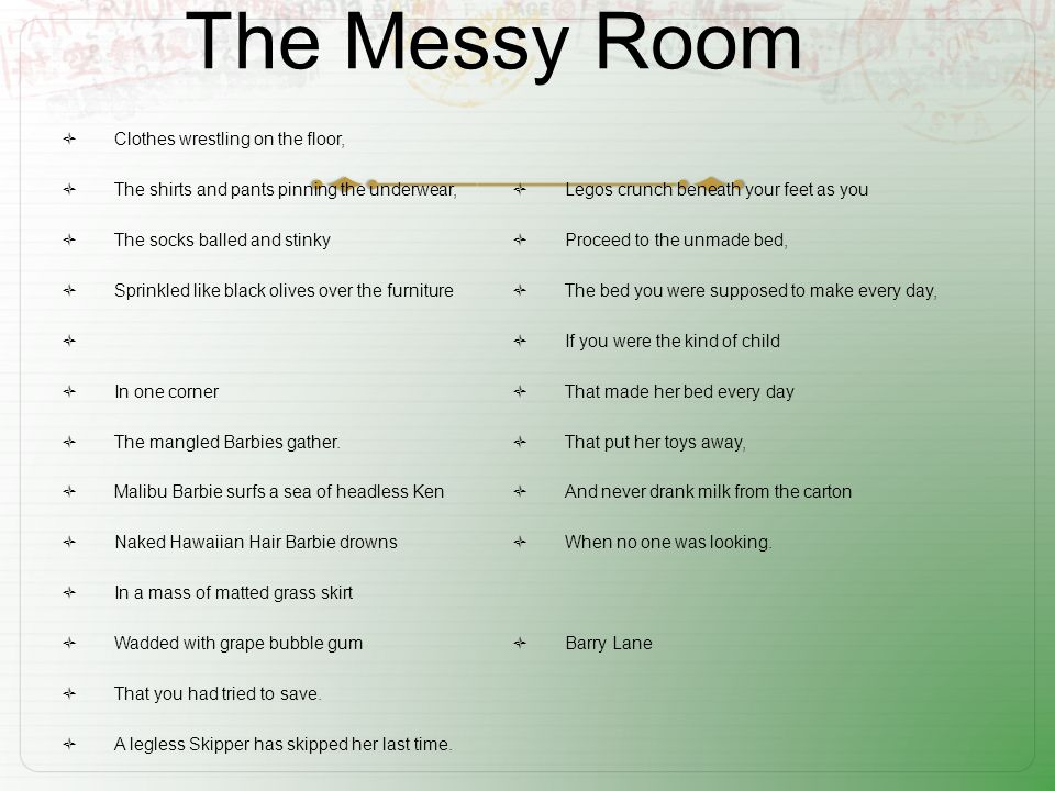 Description Of A Room Essay