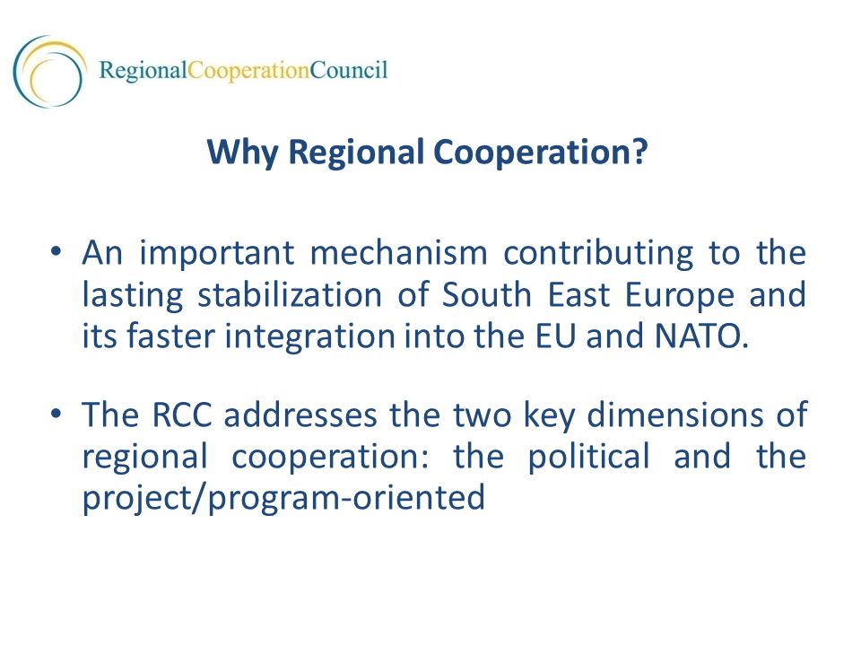 Why Regional Cooperation.