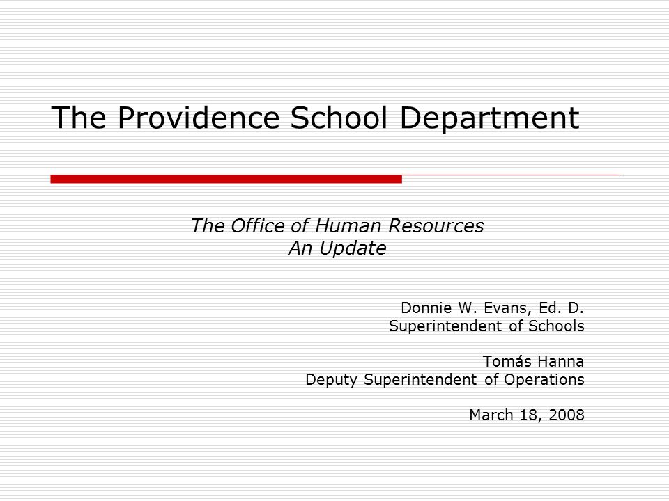 providence school dept