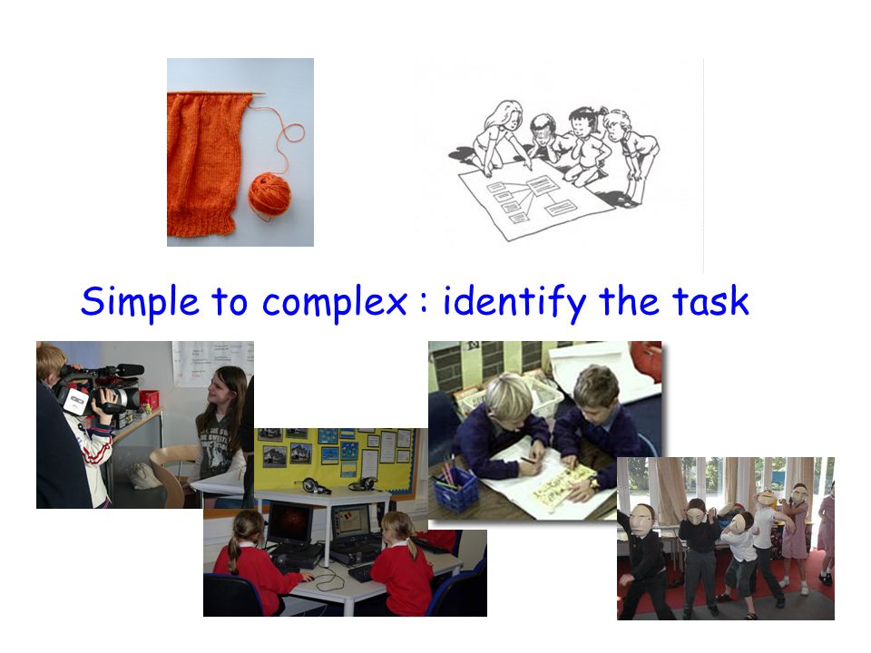 Simple to complex : identify the task