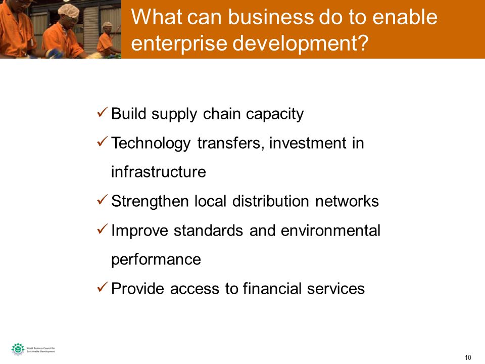 10 What can business do to enable enterprise development.