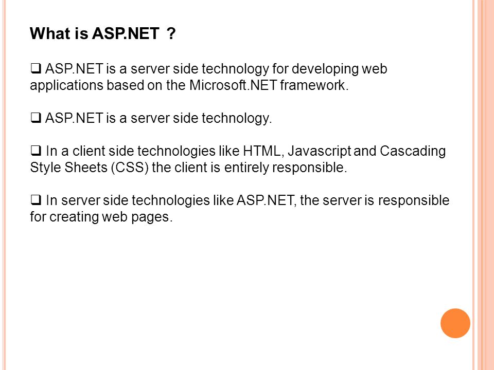 What is ASP.NET .