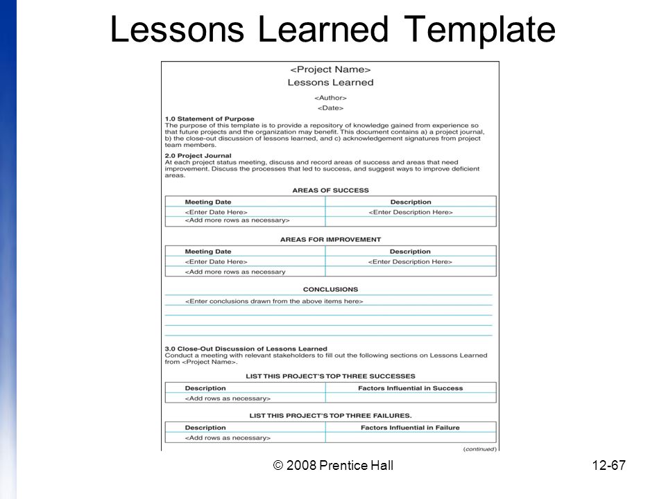 Post-Implementation Review Template