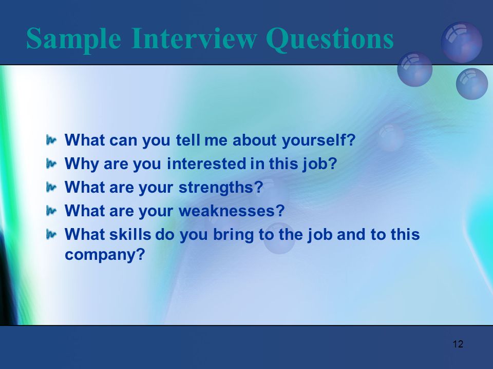 what skills do you bring to the job