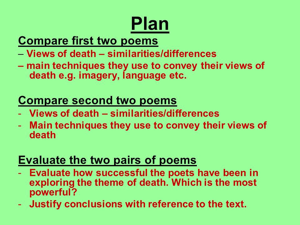 Poem comparison essay conclusion