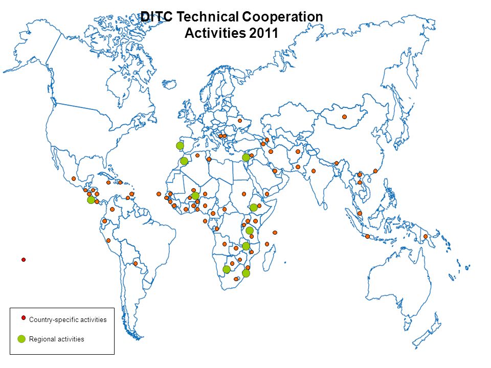 DITC Technical Cooperation Activities 2011 Country-specific activities Regional activities
