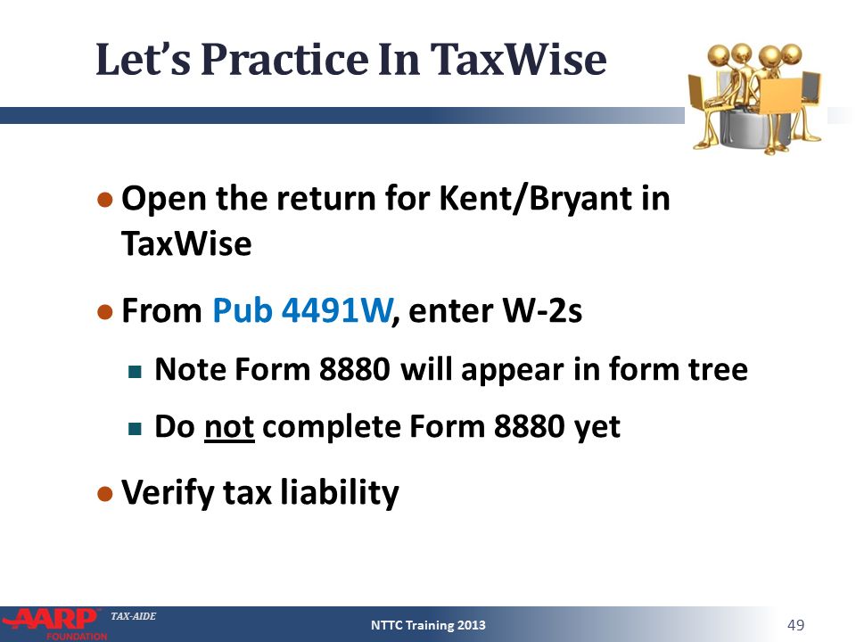 tax aide wages form 1040line 7 pub 4012d 5 to d 7 pub 4491pages ppt 8880 tax form