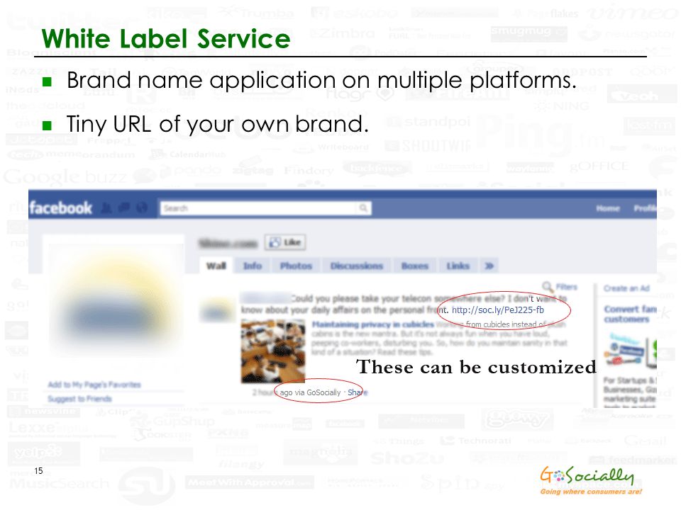 15 White Label Service Brand name application on multiple platforms. Tiny URL of your own brand.