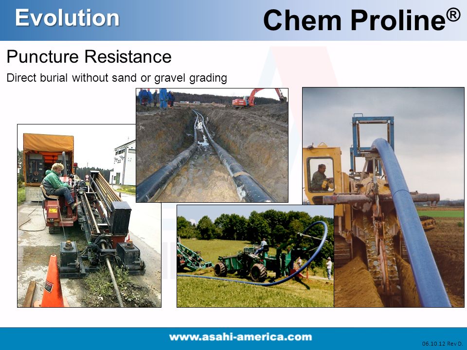 Chem Proline ® Puncture Resistance Direct burial without sand or gravel grading Rev D.