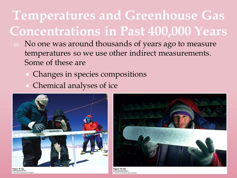  No one was around thousands of years ago to measure temperatures so we use other indirect measurements.