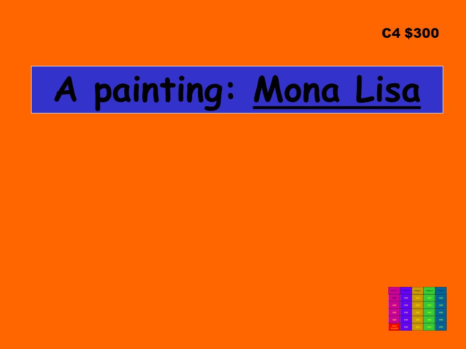 C4 $300 A painting: Mona Lisa