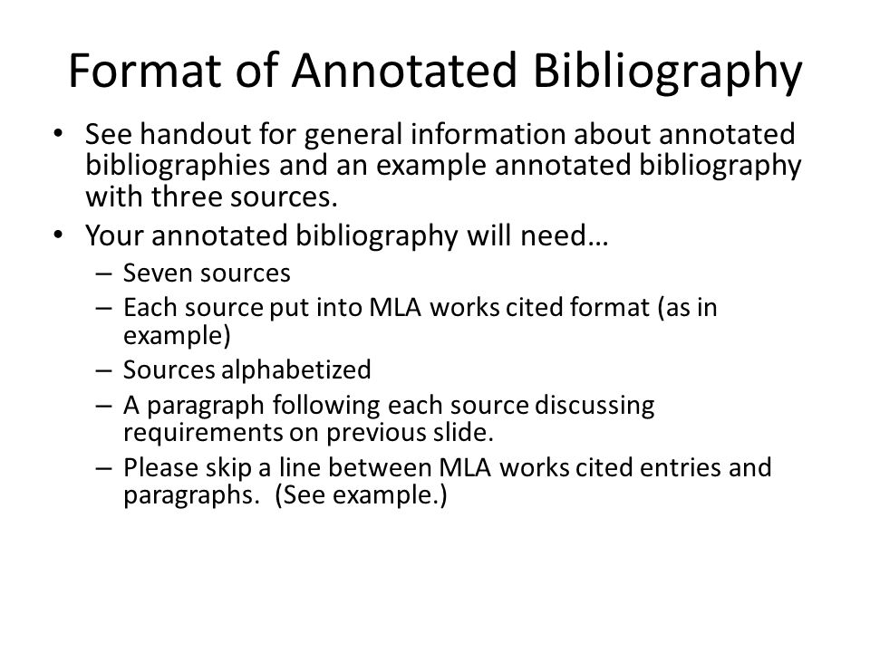 Annotated bibliography source example