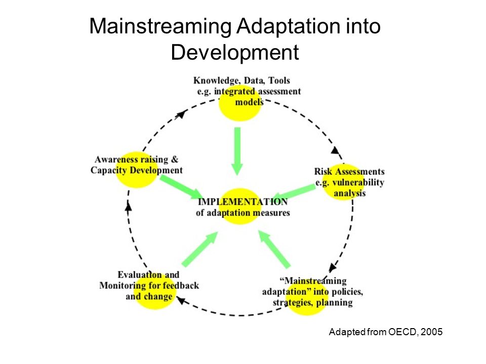 Mainstreaming Adaptation into Development Adapted from OECD, 2005