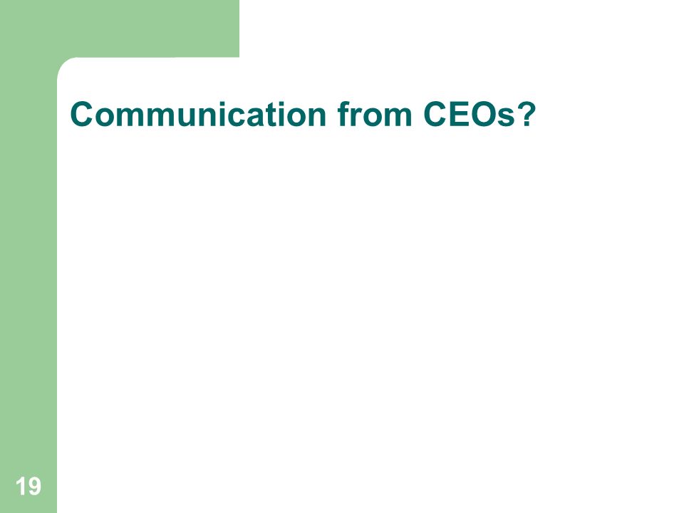 19 Communication from CEOs