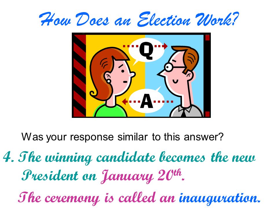 How Does an Election Work. Was your response similar to this answer.