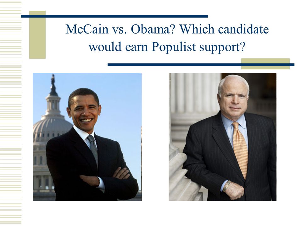 McCain vs. Obama Which candidate would earn Populist support
