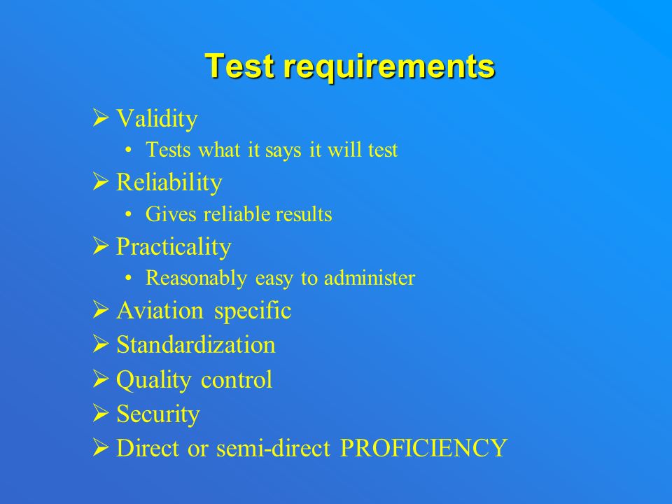 Semi-direct  Assesses actual proficiency  Based on a recorded sample  Easier to administer  Easier to standardize  Expensive to score