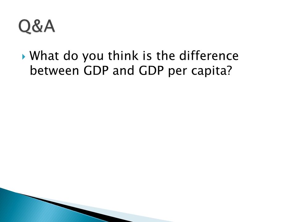 What do you think is the difference between GDP and GDP per capita