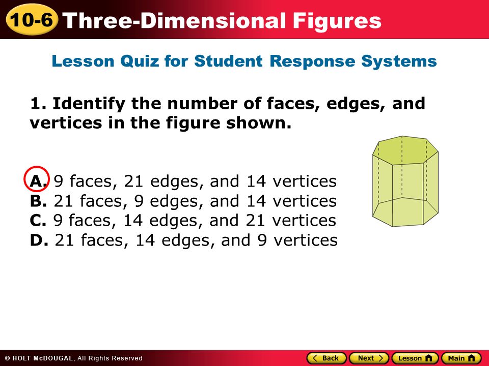 10-6 Three-Dimensional Figures 1.