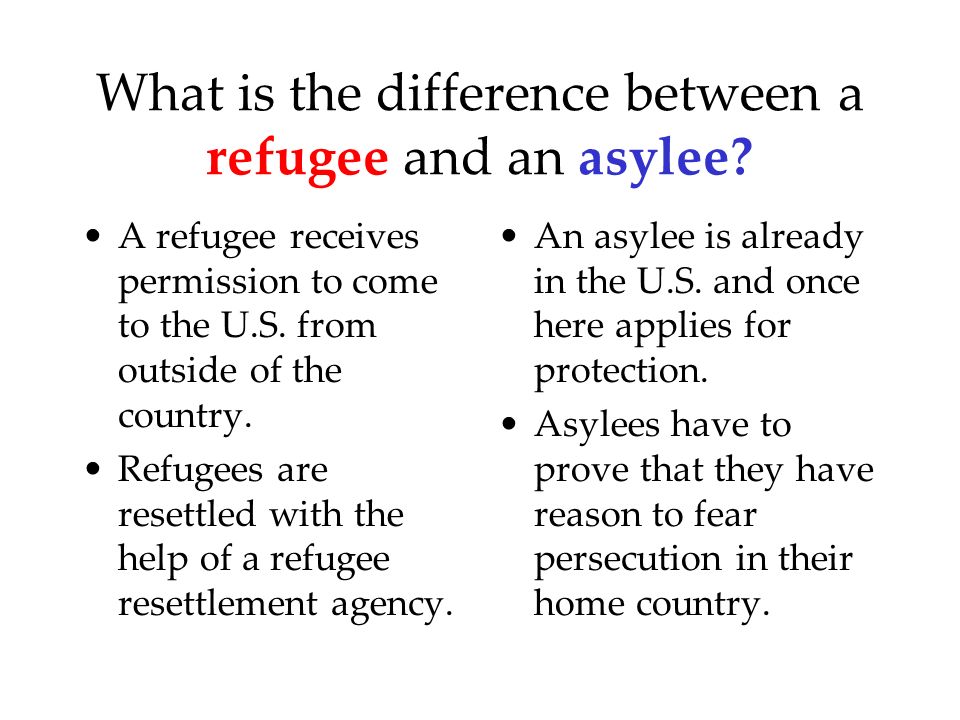 What is the difference between a refugee and an asylee.