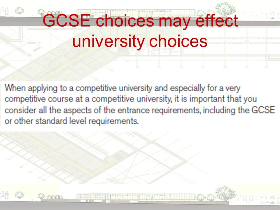 GCSE choices may effect university choices