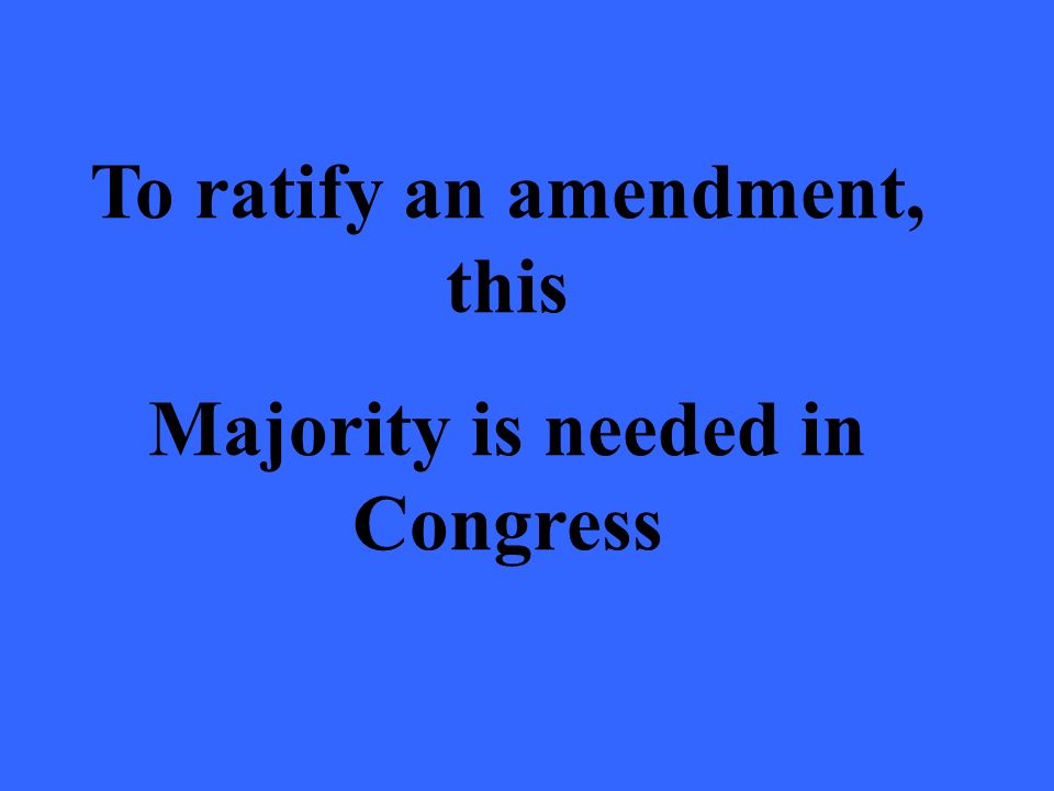 To ratify an amendment, this Majority is needed in Congress