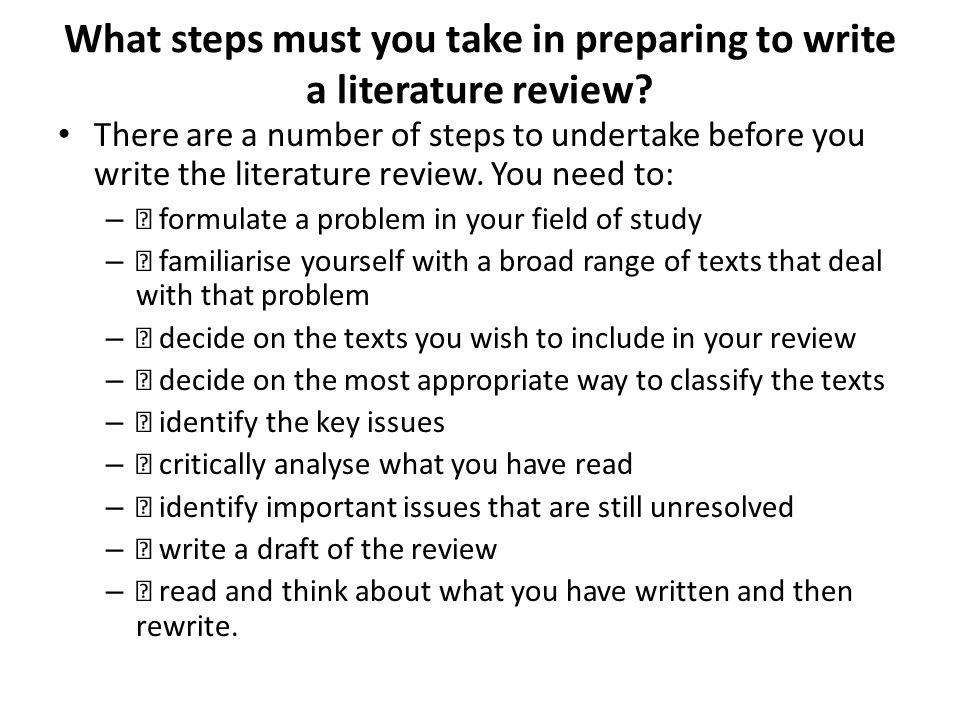 How To Write A Scientific Literature Review