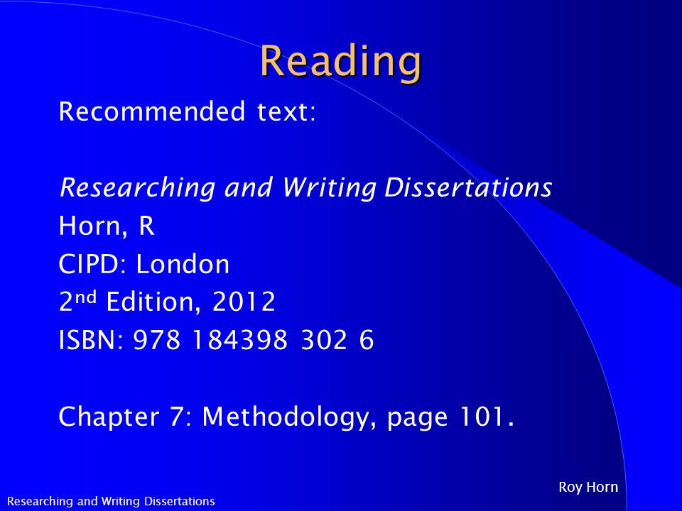 Dissertation proposals & writing dissertations: Outline of