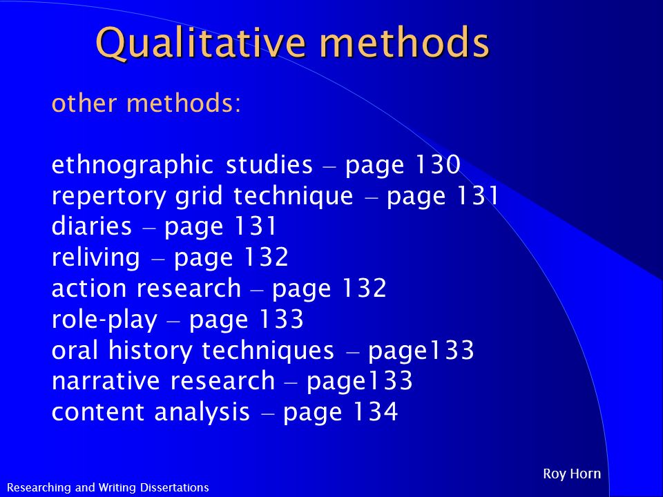 Research methods in dissertation writing