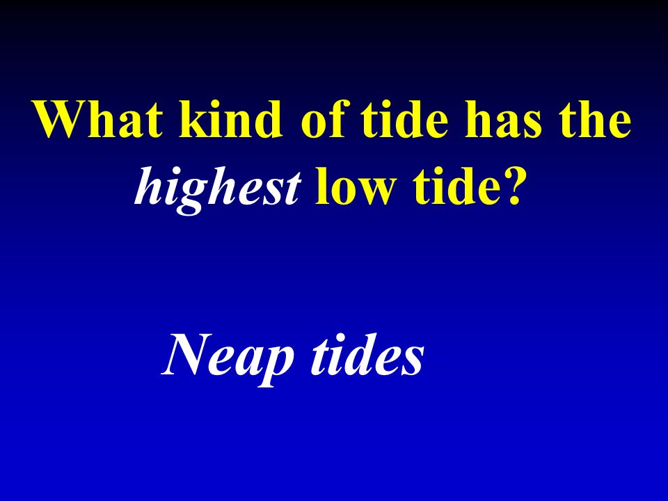 What kind of tide has the highest low tide Neap tides