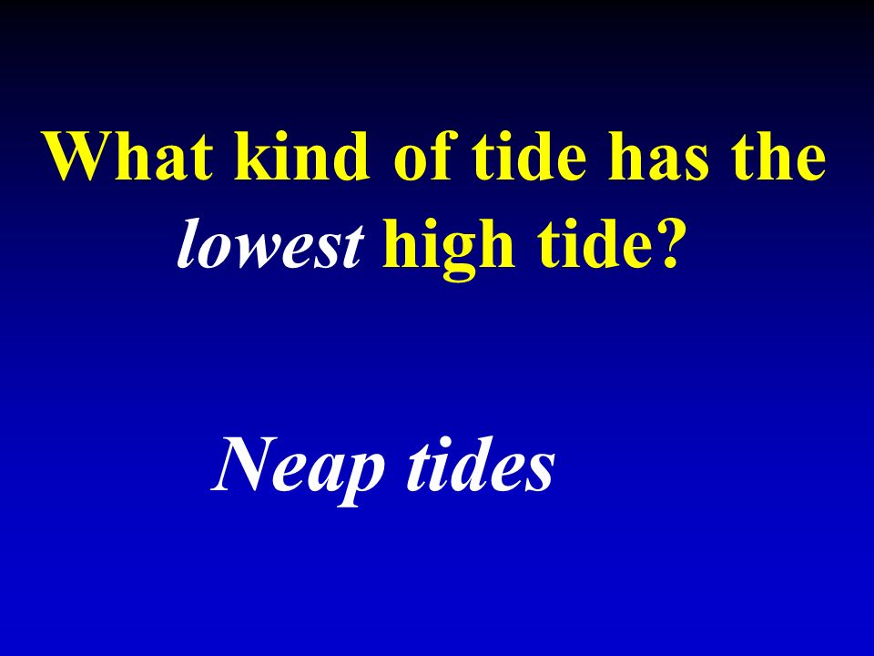 What kind of tide has the lowest high tide Neap tides