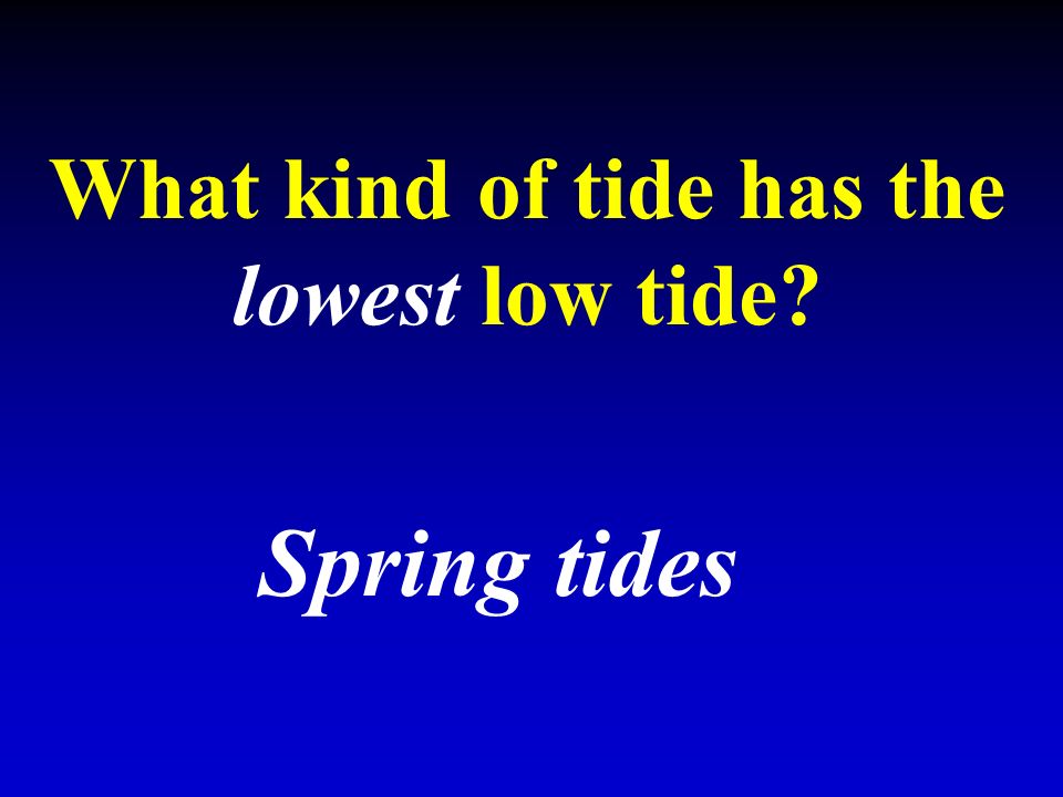 What kind of tide has the lowest low tide Spring tides