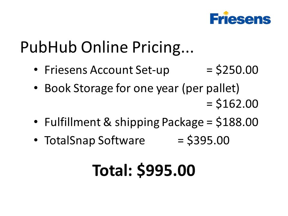 PubHub Online Pricing...