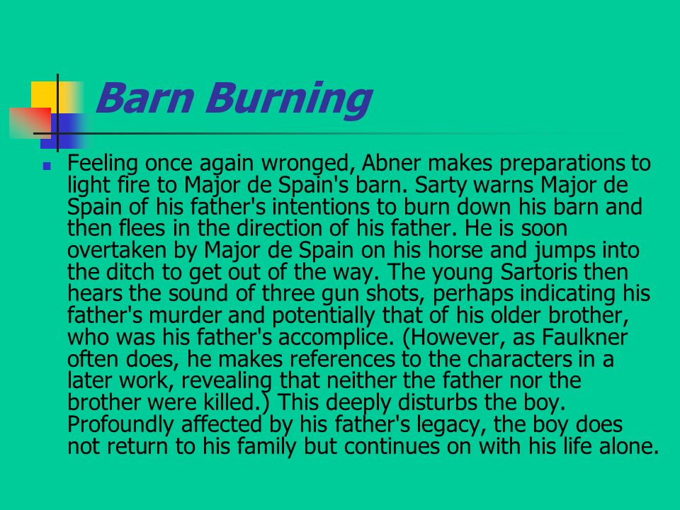 Point of view in barn burning by william faulkner