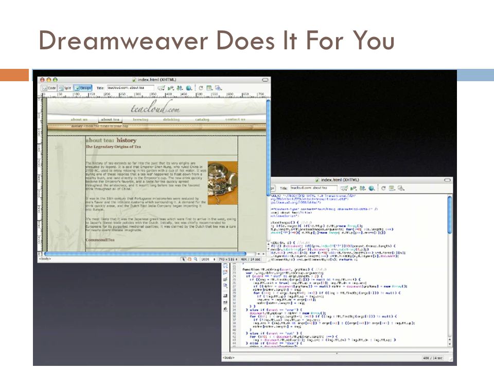 Dreamweaver Does It For You