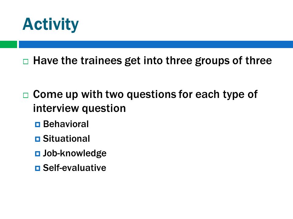 behavioral type questions
